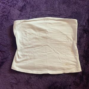 White Cropped Tube Top